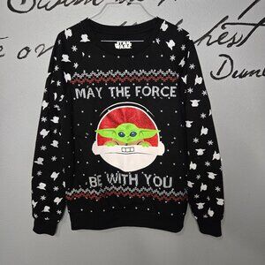 NWOT Star Wars "May the Force Be With You" Light Up Baby Yoda Christmas Sweater